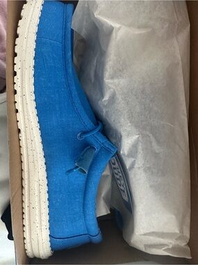 Hey Dudes Blue Canvas Slip-On Shoes